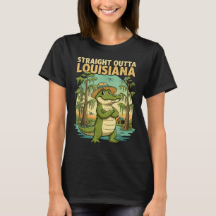 Funny Louisiana Alligator Retro Wildlife Travel Ba T-Shirt