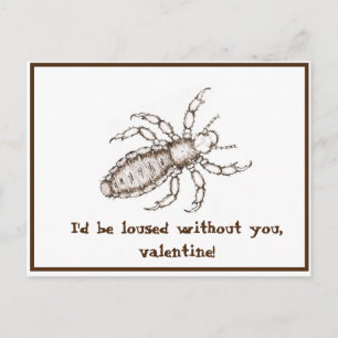 funny louse valentine postcard