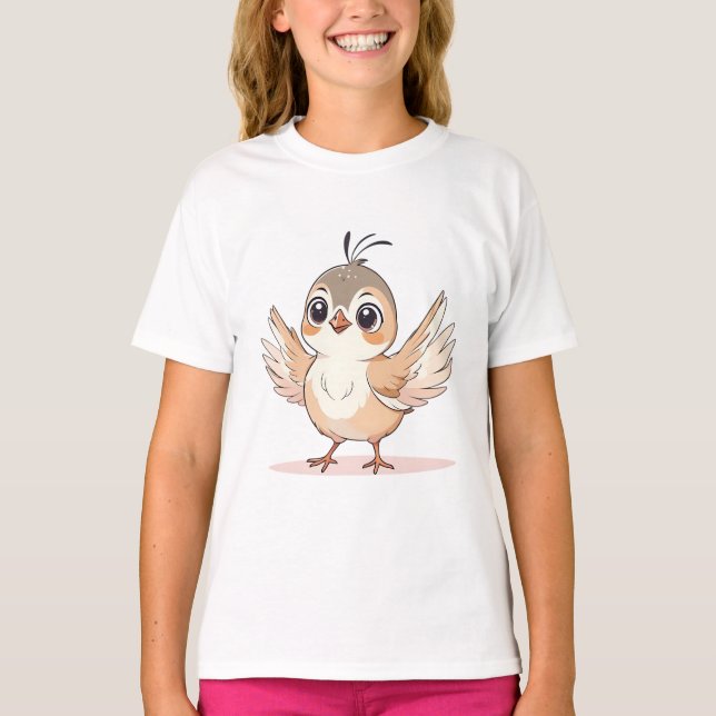 Funny Love Birds Brown Love  T-Shirt (Front)