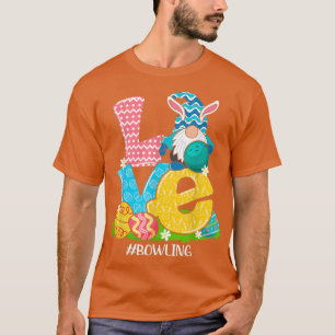 Funny Love Bowling Easter Gnome Egg Hunting Basket T-Shirt