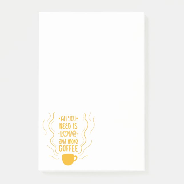 Funny Love & Coffee Lovers Saying Quote Post-it Notes (Front)
