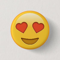 Funny love hearts emoji button