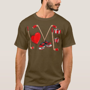 Funny Love Hockey Valentines Day  Toddler Boys Kid T-Shirt