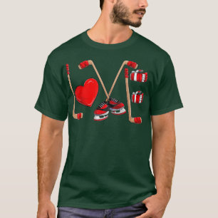 Funny Love Hockey Valentines Day  Toddler Boys Kid T-Shirt
