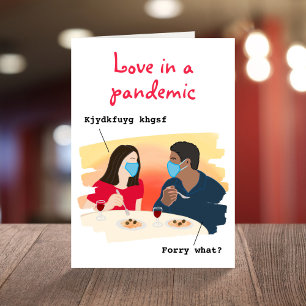 Funny love in a pandemic covid anniversary  card