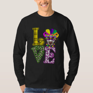 Funny Love Mardi Gras Dalmatian Dog Dad Dog Mum T-Shirt