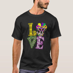 Funny Love Mardi Gras Jack Russell Terrier Dog Dad T-Shirt
