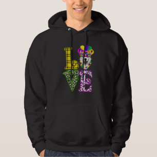 Funny Love Mardi Gras Siberian Husky Dog Dad Dog M Hoodie