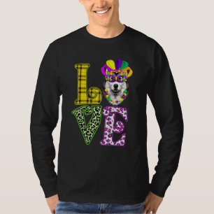 Funny Love Mardi Gras Siberian Husky Dog Dad Dog M T-Shirt
