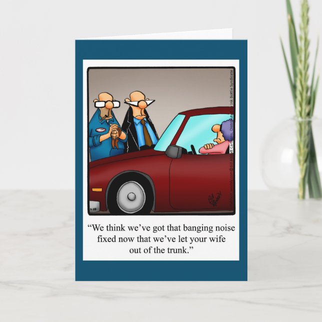 Funny Love & Marriage Humour Blank Greeting Card (Front)