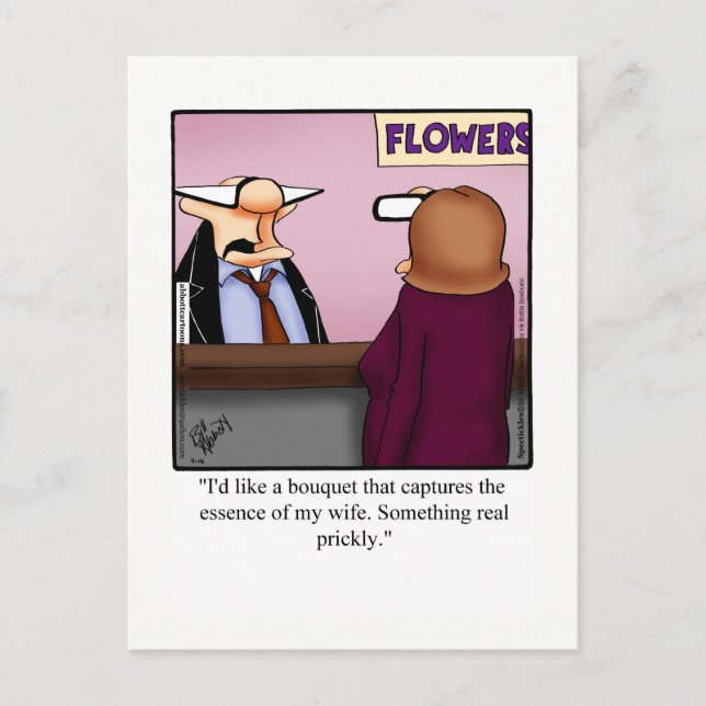Funny Love & Marriage Humour Postcard (Front)