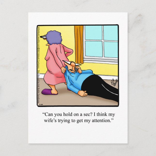 Funny Love & Marriage Humour Postcard (Front)