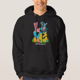 Funny Love Motocross Easter Gnome Egg Hunting Bask Hoodie