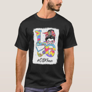 Funny Love OB Nurse Messy Bun Easter Day Christian T-Shirt