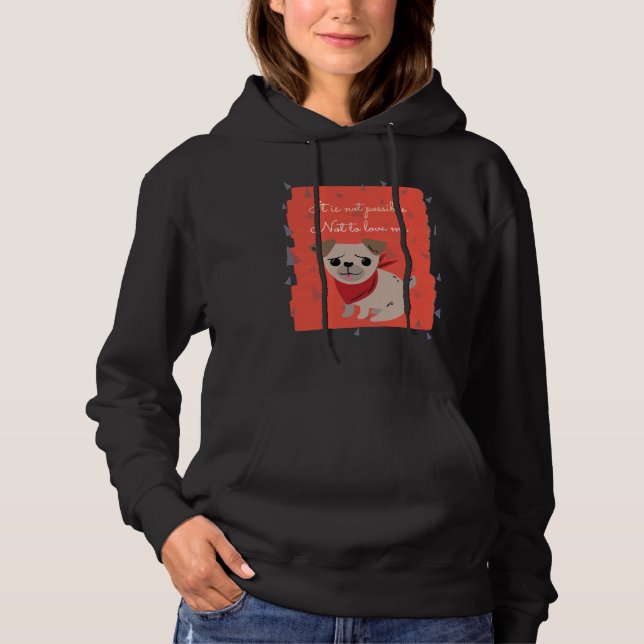 Funny Love pug Classic T-Shirt 126 Hoodie (Front)