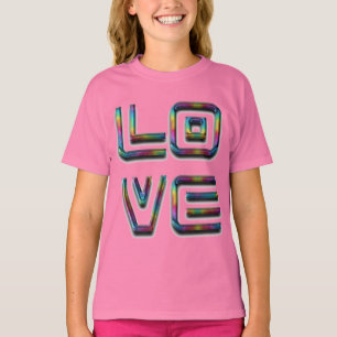 Funny Love Rainbow Typography Text Only T-Shirt