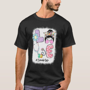 Funny Love Scrub Life Messy Bun Easter Day Nurse T-Shirt