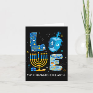 Funny Love Speech Language Therapist Menorah Jewis Card