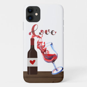Funny Love Wine Glass and Bottle Custom Case-Mate iPhone Case