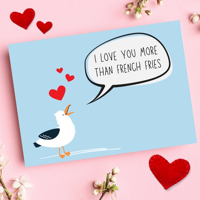 Funny Love You More Than French Fries Valentine's Card (Creator Uploaded)