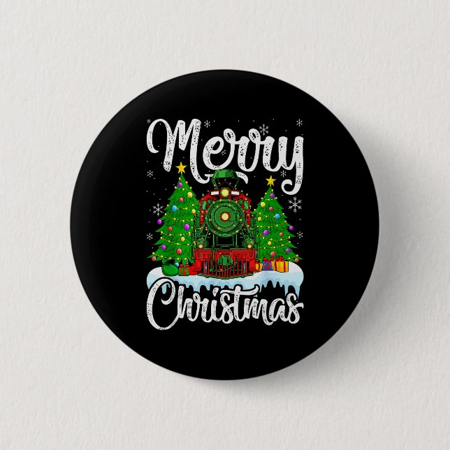 Funny Lover Xmas Lighting Santa Train Christmas  6 Cm Round Badge (Front)