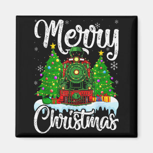 Funny Lover Xmas Lighting Santa Train Christmas Magnet
