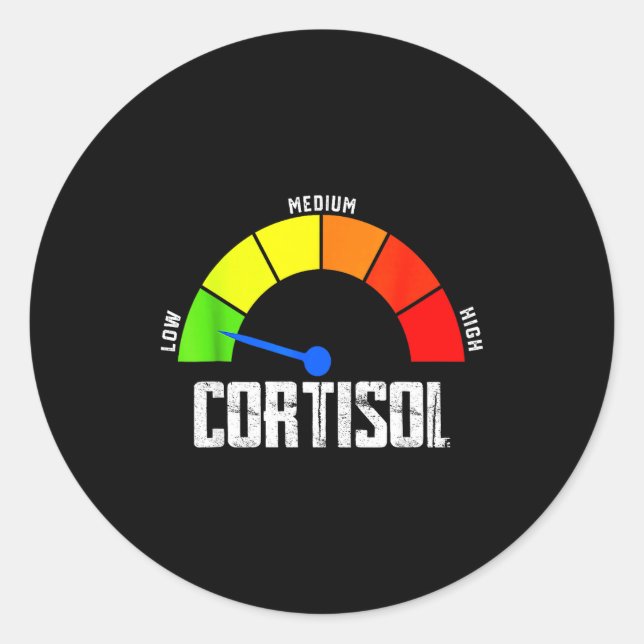 Funny low cortisol levels v meme  classic round sticker (Front)