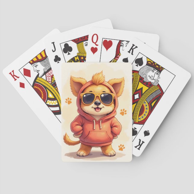 Funny Lowchen Kawaii Dog Playing Cards (Back)