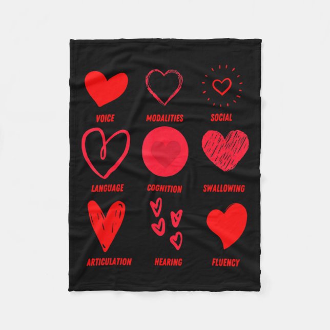 Funny Lsp Speech Language Pathologist Valentines  Fleece Blanket (Front)