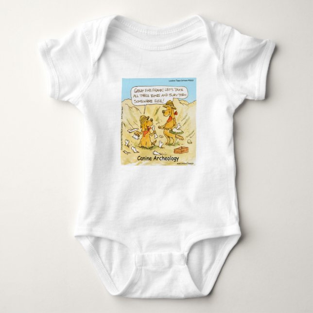 Funny LTCartoons Canine Archaeology Comic  Baby Bodysuit (Front)