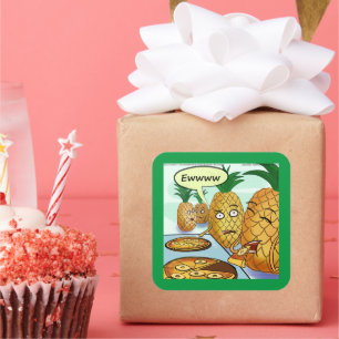 Funny LTCartoons Pineapple Pizza Comic Crafting  Square Sticker