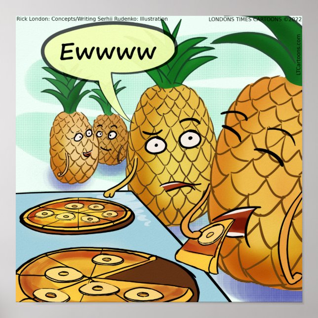 Funny LTCartoons Pineapple Pizza Comic Poster (Front)