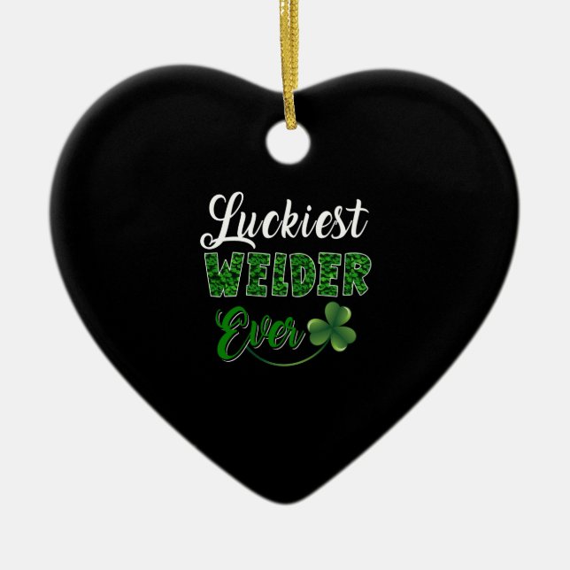 Funny Luckiest Welder Ever Gifts Ceramic Tree Decoration (Front)