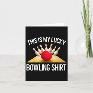 Funny Lucky Bowling Team Vintage Retro Gift Tee  Card