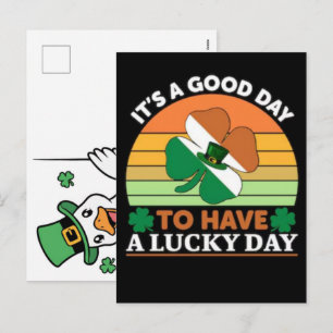 Funny Lucky Goose St Patricks Day Design  Holiday Postcard