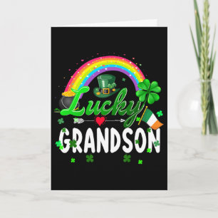 Funny Lucky Grandson Family St Patricks Day Gifts Card