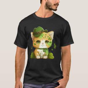Funny Lucky Green Proud Irish St Patricks Day Cat T-Shirt