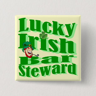 Funny lucky  Irish  St Patrick's day 15 Cm Square Badge