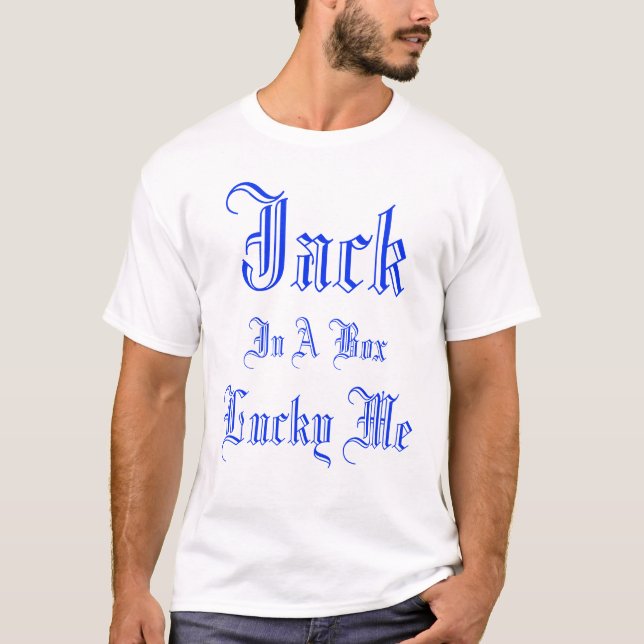 Funny Lucky Jack In A Box Logo, T-Shirt (Front)