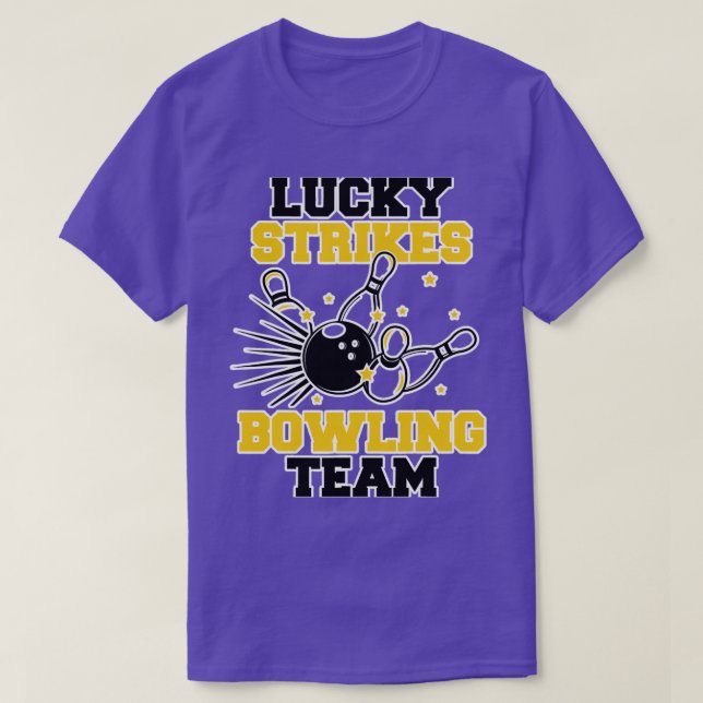 Funny Lucky Strikes Bowling Team T T-Shirt (Design Front)