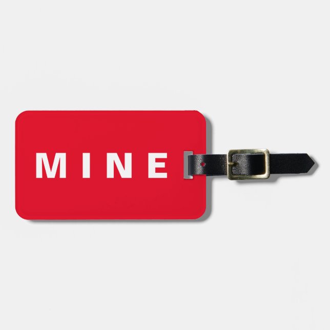 Funny luggage tag with 'Mine' written on it (Front Horizontal)