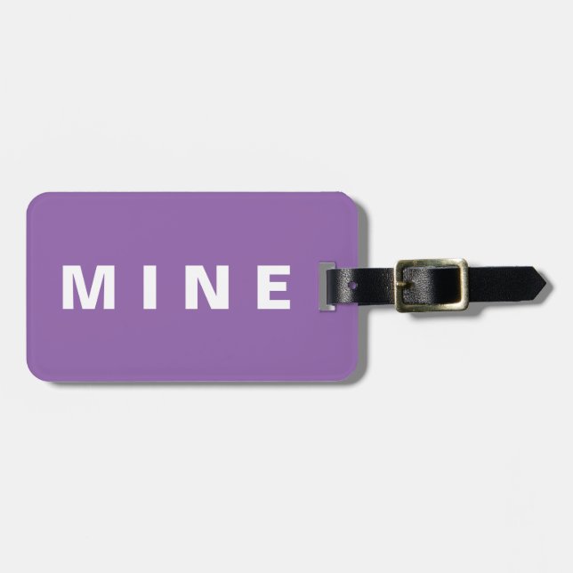 Funny luggage tag with 'Mine' written on it (Front Horizontal)