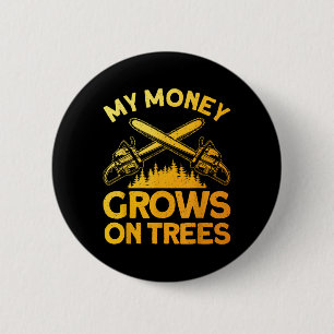 Funny Lumberjack Art For Men Tree Cutter Saw Logge 6 Cm Round Badge