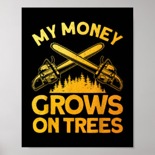 Funny Lumberjack Art For Men Tree Cutter Saw Logge Poster