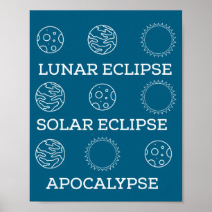 Funny Lunar Eclipse Solar Eclipse Apocalypse Poster