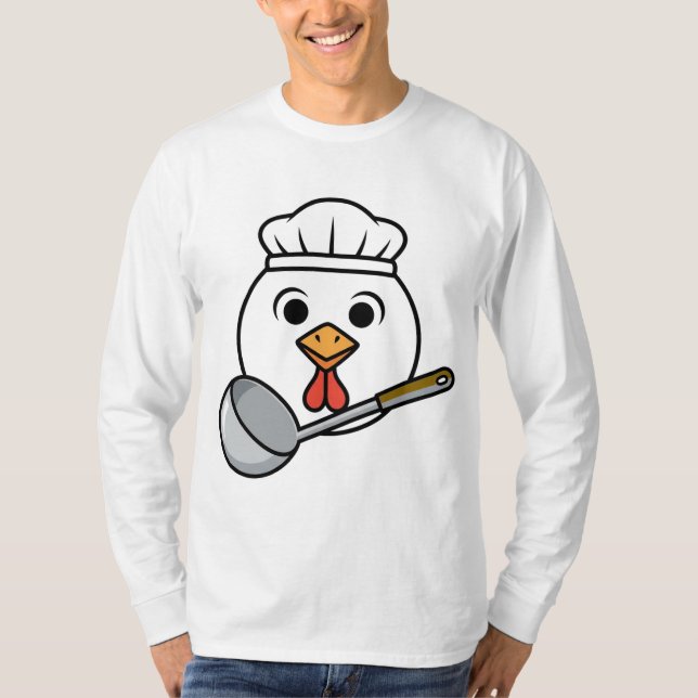 Funny Lunch Lady Shirt, Chicken Head Cafeteria Tee (Front)