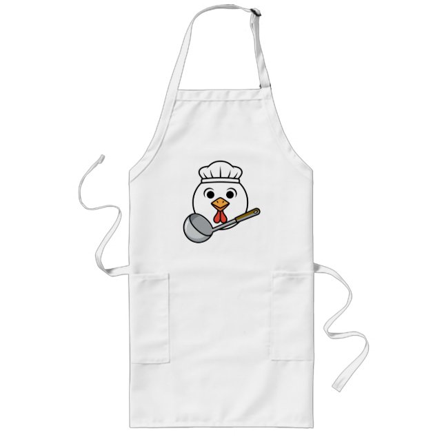 Funny Lunch Lady Shirt, Chicken Head Cafeteria Tee Long Apron (Front)