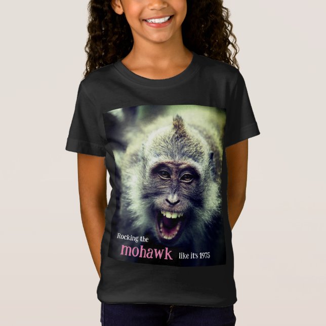 Funny macaque monkey photo T-Shirt (Front)