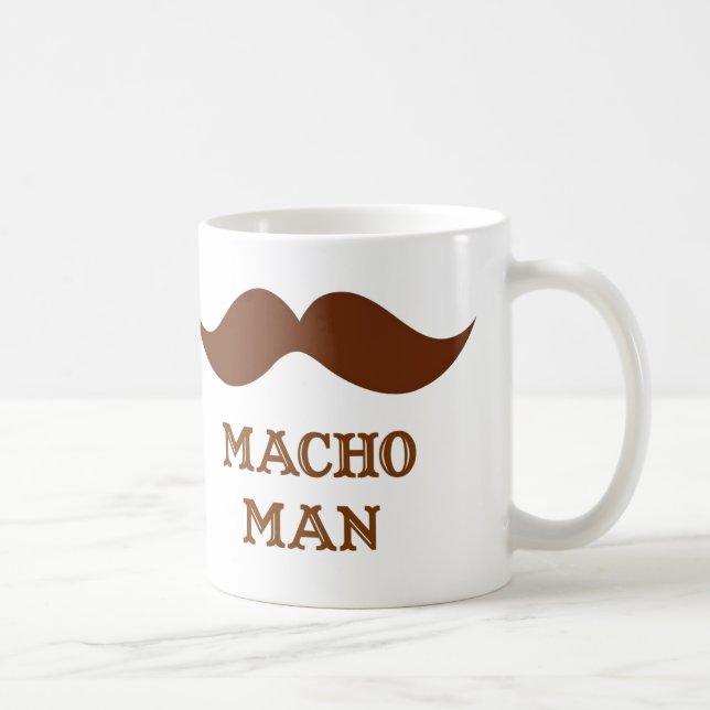 Funny Macho Man Moustache Coffee Mug (Right)