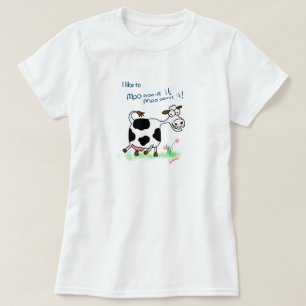 Funny mad cow cartoon t-shirt I like to moooove it